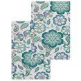 thumbnail image 1 of Teal Paisley Pattern Kitchen Dish Towels for Drying Dishes Set of 2, Boho Ethnic Floral Traditional Waffle Weave Microfiber Hand Tea Bathroom Towels Quick Dry & Absorbent Towel 15.7x23.6, 1 of 7