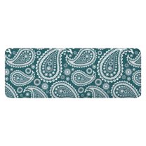 Teal Paisley Pattern Kitchen Rug Mat,Kitchen Runner Rugs Non Skid Washable,Decorative Kitchen Floor Mats for Kitchen,Sink,Laundry,17"x47.2"