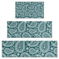 thumbnail image 1 of Teal Paisley Pattern Kitchen Rugs Sets Of 3,Kitchen Runner Rugs Non Skid Washable,Decorative Kitchen Floor Mats for Kitchen,Sink,Laundry,17"x30"+ 17"x47" + 17"x59", 1 of 6