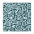 thumbnail image 1 of Teal Paisley Pattern Square Fitted Tablecloth with Elastic Edge,Square Table Cover,Washable Elastic Table Cover for Home Kitchen Party Decor 34"x34", 1 of 6