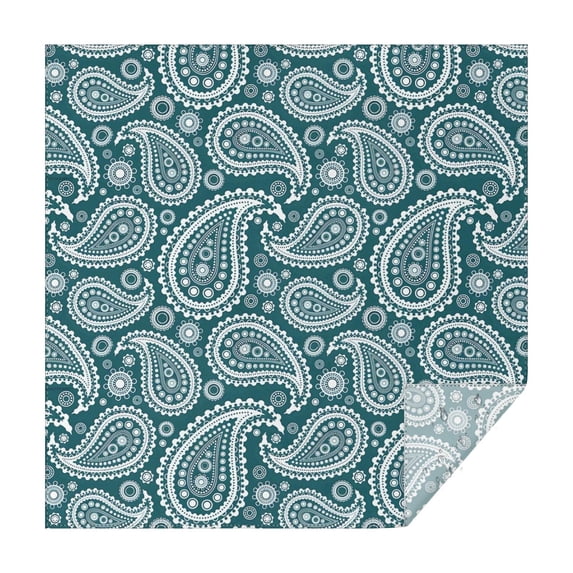 Teal Paisley Pattern Square Tablecloth,Waterproof Square Table Cover,Wipeable Spillproof Washable Table Cover for Home Kitchen Party Decor 60"x60"(152x152cm)