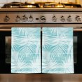 thumbnail image 1 of Teal Palm Leaves Kitchen Towels Set of 4, Summer Tropical Botanical Coastal Absorbent Dish Towels for Kitchen, Microfiber Hand Towel, Quick Drying Tea Towel for Cleaning Decorative Dishcloths, 1 of 7