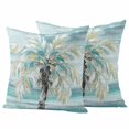 thumbnail image 1 of Teal Palm Tree Outdoor Waterproof Pillow Covers, Seaside Coastal Tree Tropical Botanical Decorative Square Throw Pillowcase Sofa Cushion Sham for Patio/Couch/Chair, 18"x18" 2 Pack, 1 of 8