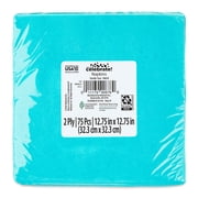 6.5" x 6.5" Disposable Teal Paper Napkins, 75 Count, by Way To Celebrate