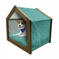thumbnail image 1 of Teal Pet House, Hand Drawn Pink Wild Flowers Pattern on Teal Background Flora Theme Nature Inspired, Outdoor & Indoor Portable Dog Kennel with Pillow and Cover, 5 Sizes, Teal Hot Pink, by Ambesonne, 1 of 5