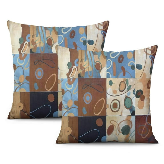 Teal Pillow Covers with Abstract Art Design - Gives Sophisticated Touch to Any Room