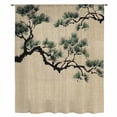 thumbnail image 1 of Teal Pine Tree Sheer Curtains 45 Inches Long, Farmhouse Botanical Country Rustic Light Filering Curtains, Breathable Simi Curtain Privacy Drapes for Kitchen Bathroom Small Window Treatment, 1 of 9