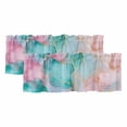 thumbnail image 1 of Teal Pink Curtain Valances for Windows, Kitchen Valance Window Treatments Panel 2 Pack, Modern Abstract Ink Painting Art Marble Rod Pocket Short Curtains for Bathroom Bedroom 42 x 18 Inch, 1 of 8