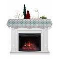 thumbnail image 1 of Teal Pink Fireplace Mantel Scarf Table Runner, Modern Abstract Geometric Winter Garland Mantel Top Tablerunners Dresser Scarves Cover Decorations for Windows Party Living Room 60''x17'', 1 of 6