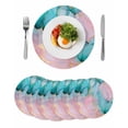 thumbnail image 1 of Teal Pink Marble Round Placemats Set of 6 for Dinning Tables,Heat-proof Braided Table Mats 13 Inch,Abstract Ink Painting Modern Luxury Washable Place Mat for Kitchen Restaurant Party Table Decor, 1 of 9