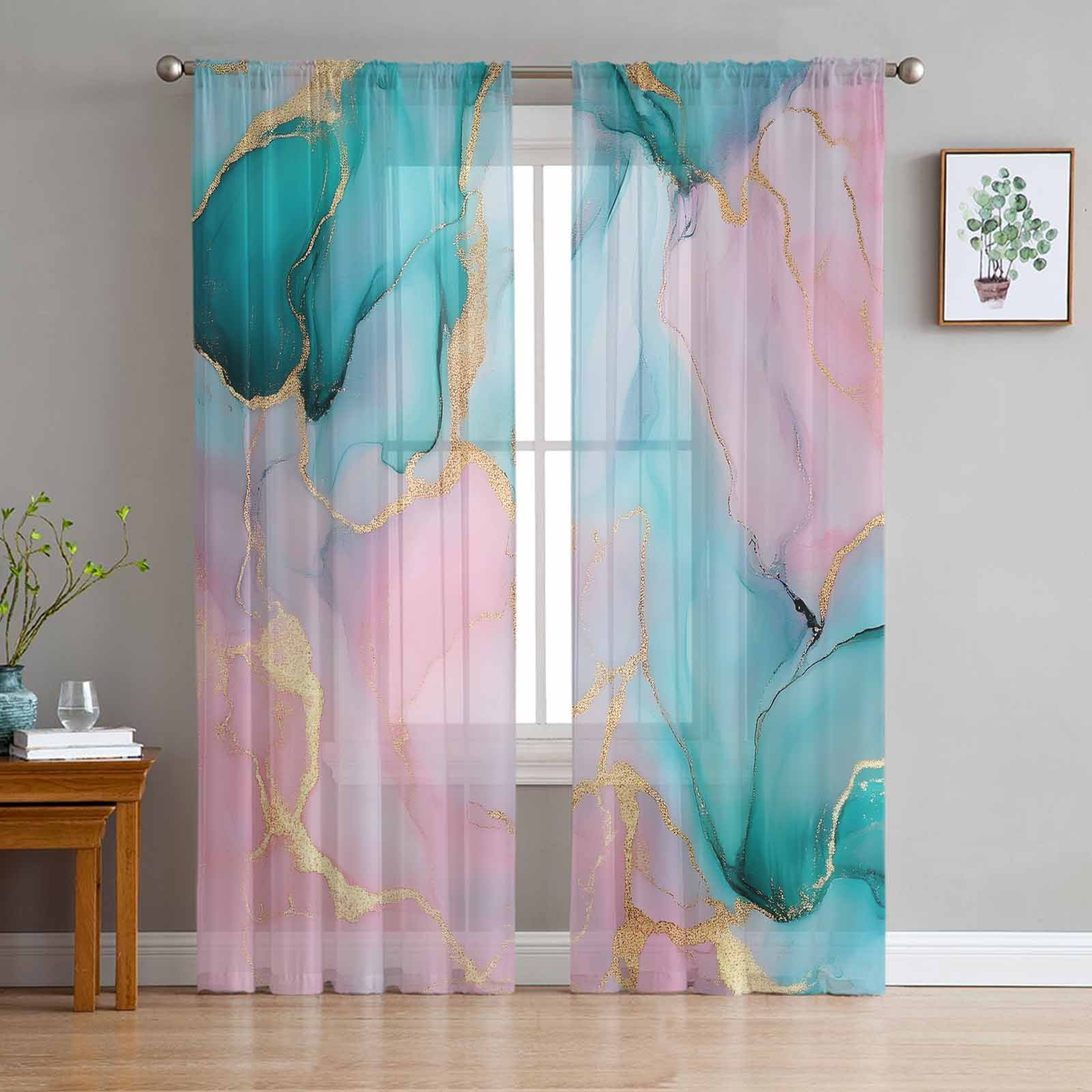 Teal And Pink Curtains