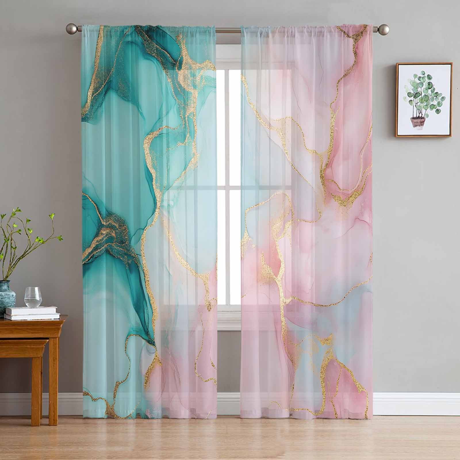Teal And Pink Curtains