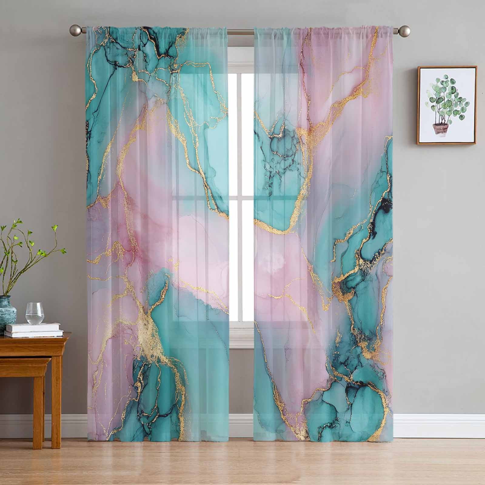 Teal And Pink Curtains