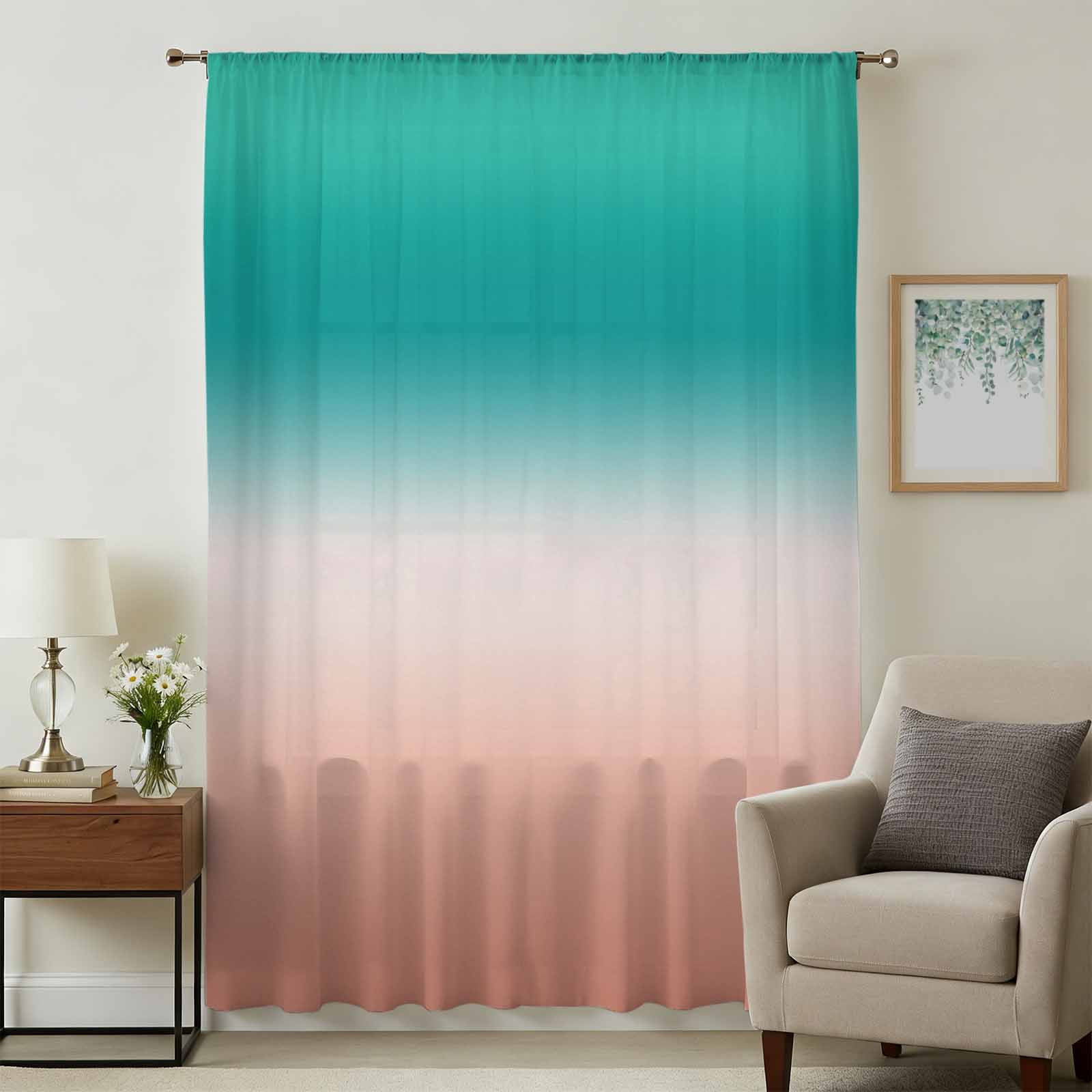 Teal And Pink Curtainsnull