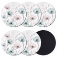 thumbnail image 1 of Teal Pink Spring Floral Coasters Set of 6, Summer Botanical Watercolor Absorbent Coasters for Drinks, Coaster for Bar Office Dining Coffee Table Accessories Decor, Non Slip Round Desk Coaster, 1 of 9