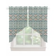 thumbnail image 1 of Teal Pink Swag Valances for Windows, Vintage Floral Watercolor Boho Ethnic Rod Pocket Sheer Valances for Large Windows, Swag Toppers Light Filtering for Kitchen Living Room 2 Panels 36''x45'', 1 of 6