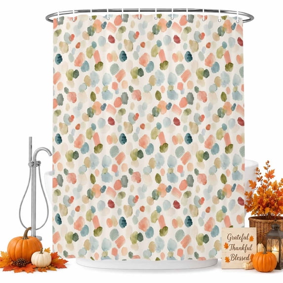 Teal Pink Watercolor Shower Curtain Set - Small 36" x 72" Washable Bathtub Curtain with 12 Hooks, Farmhouse Sweet Abstract Art Waterproof Fabric Stall Shower Curtains for Bathroom/Bathtub Décor