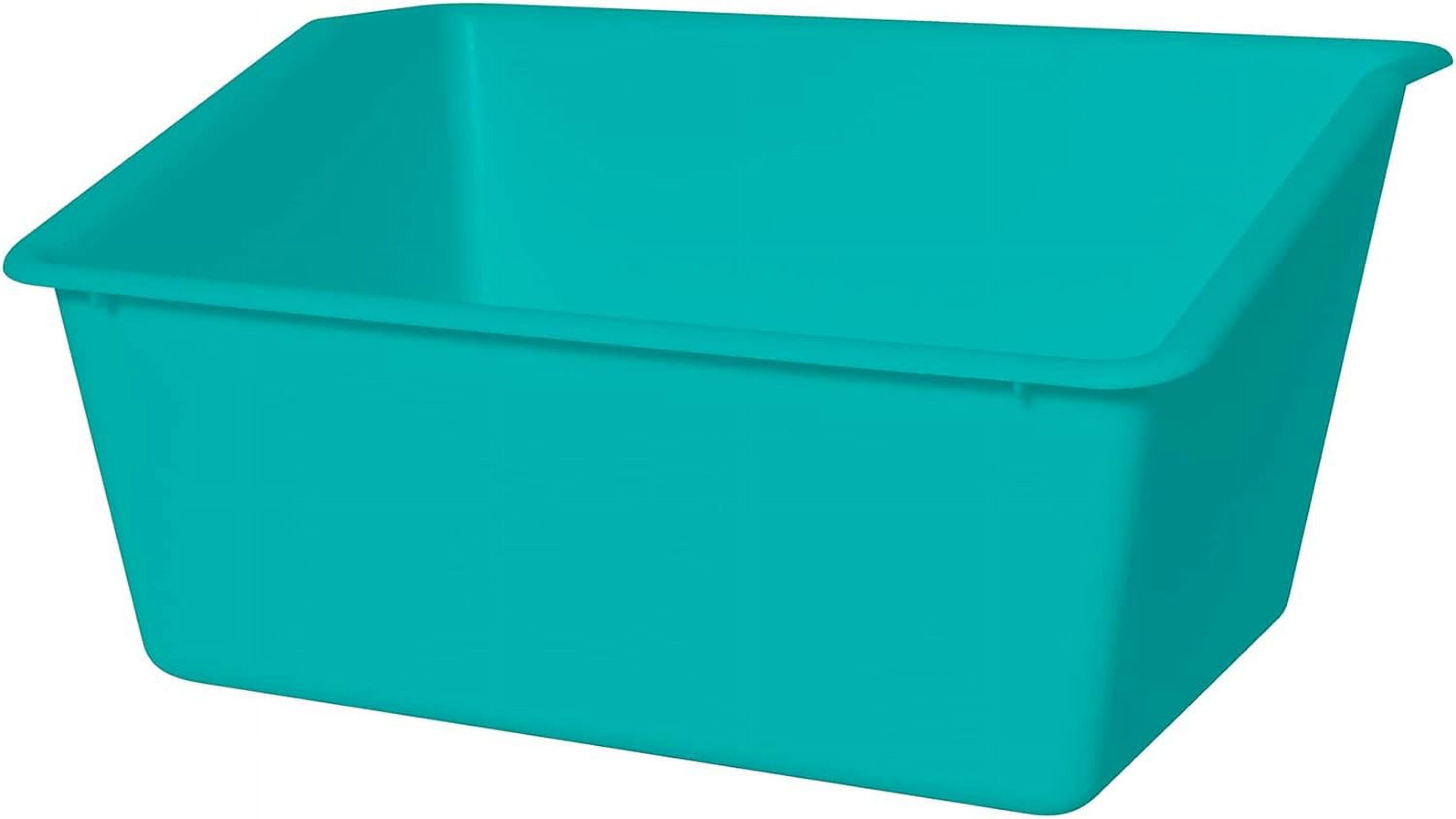 Teal Plastic Book Storage Bin by Organize Books for Classroom