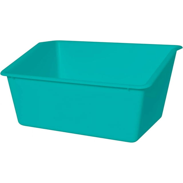 Teal Plastic Book Storage Bin by Organize Books for Classroom
