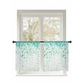 thumbnail image 1 of Teal Polka Dot Sheer Curtains 2 Panels Set Watercolor Teal Gradient Abstract Modern Lihgt Filtering Rod Pocket Voile Drape, Semi Sheer Window Curtains for Bedroom Living Room, 52"x54", 1 of 5