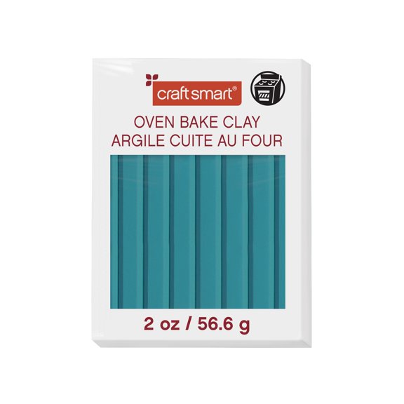Craft Smart Teal Polymer Clay - Soft, Easy-to-Mold Formula for Sculpting, Jewelry & Miniatures, Oven-Bake, 10 Pack