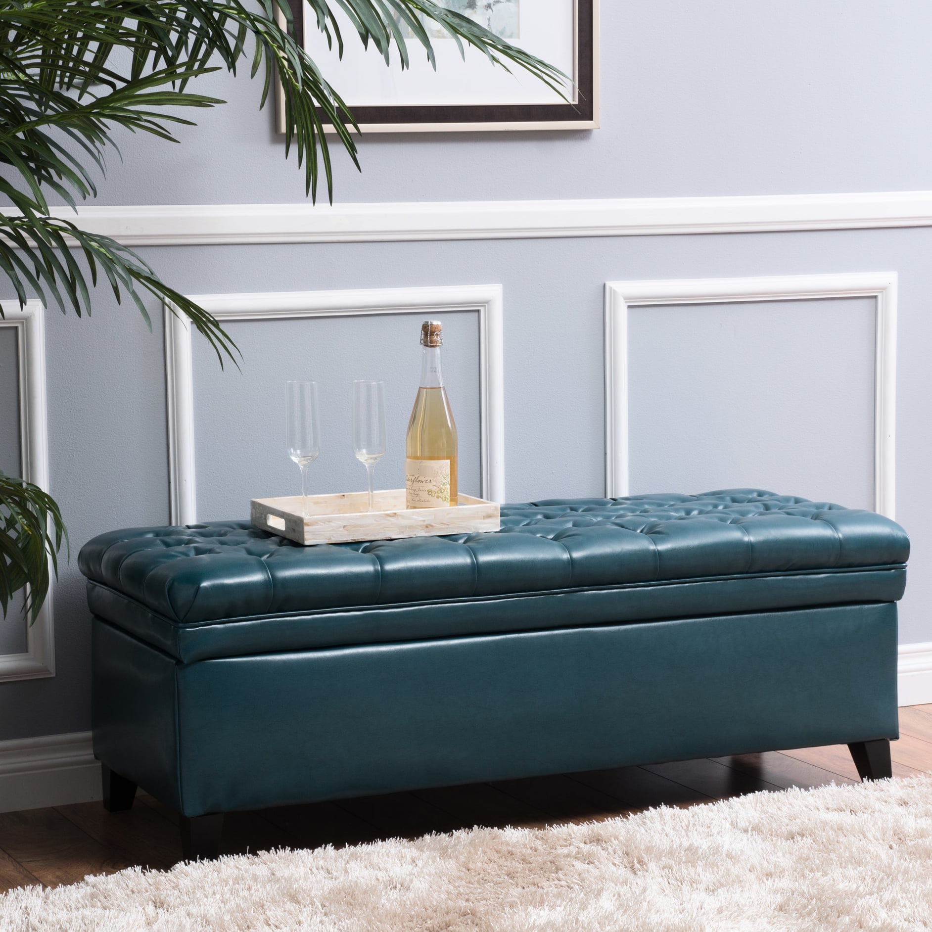 Teal Pu Storage - Roomy With Storage, 50 In. D, 20.5 W, 18.44 H, 31.09 Lb. Functionality, 49.23 Depth, 20.84 Width, Height, Weight