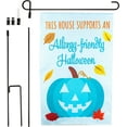 thumbnail image 1 of Teal Pumpkin Halloween This House Supports an Allergy Friendly Garden Flag w Lawn Pole - 12 x 18 Inches - Outdoor Weatherproof Banner, Yard Decor, 1 of 5
