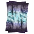 thumbnail image 1 of Teal Purple Forest Kitchen Towels Set of 2, Water Absorbent Dish Towel, Vintage Foggy Woods Tree Decorative Hand Towels - Quick Drying Cloth for Cooking Baking, 18x28 Inch, 1 of 8