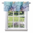 thumbnail image 1 of Teal Purple Marble Kitchen Curtain Valances for Windows Farmhouse Short Curtains, Modern Abstract Ink Painting Art Luxury Rod Pocket Valance Curtain for Bedroom Cafe Living Room 42"x12", 1 of 8