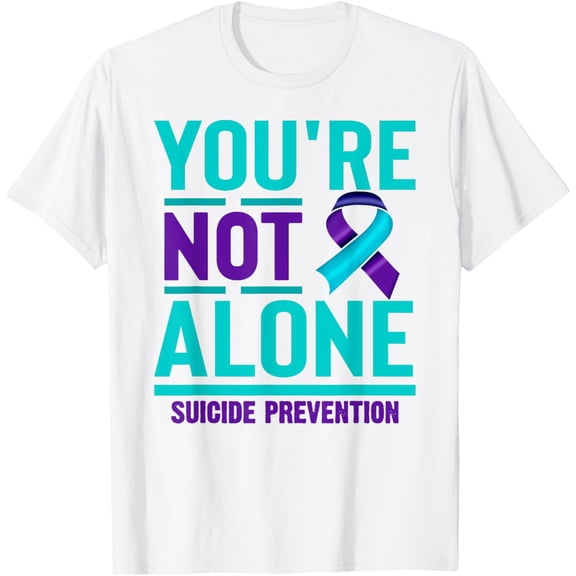 Teal Purple Mental Health Awareness Suicide Prevention T-Shirt men and women can wear, black, white, gifts