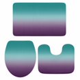 thumbnail image 1 of Teal Purple Ombre Bath Mat 3 Piece Bathroom Rug Set, Turquoise Gradient Modern Abstract Art Non Slip Bath Rug Contour Mat and Toilet Lid Cover, Absorbent Shower Mats Soft Bath Rugs and Mats Sets, 1 of 8