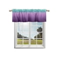 thumbnail image 1 of Teal Purple Ombre Kitchen Curtain Valances for Windows Farmhouse Short Curtains, Modern Geometric Striped Abstract Art Rod Pocket Valance Curtain for Bedroom Cafe Living Room 56"x16", 1 of 8