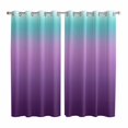 thumbnail image 1 of Teal Purple Ombre Kitchen Curtains 84 Inch Length, Modern Geometric Striped Abstract Art Grommet Top Bedroom Living Room Curtains, Light Filtering Cafe Curtain Drapes 2 Panels Set 104''x84'', 1 of 9
