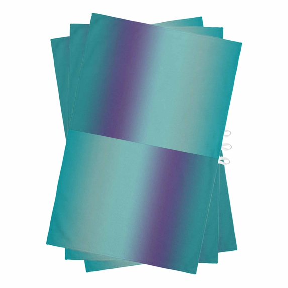 Teal Purple Ombre Kitchen Towels Set of 3, Water Absorbent Dish Towel, Modern Art Abstract Aesthetics Decorative Hand Towels - Quick Drying Cloth for Cooking Baking, 18x28 Inch