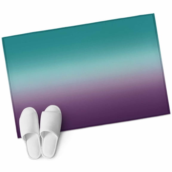 Teal Purple Ombre Large Area Rugs for Bedroom Living Room, Soft Non Slip Carpet Bedside Rug, Turquoise Gradient Modern Abstract Art Rectangular Floor Cover Kitchen Accent Rug 2'x3' for Office