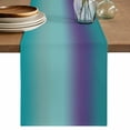 thumbnail image 1 of Teal Purple Ombre Table Runner 108 Inches, Modern Gradient Abstract Art Bed Runner Dresser Scarves Tabletop for Indoor Outdoor Parties/Ceremony/Banquet, 13"x 108", 1 of 9