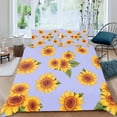 thumbnail image 1 of Teal Purple Sunflower Duvet Cover Flowering Comforter Cover Girly Floral Bedding Set Kids Botanical Garden Theme Bed Sets Modern Cozy Breathable Quilt Cover Room Decor, 1 of 4