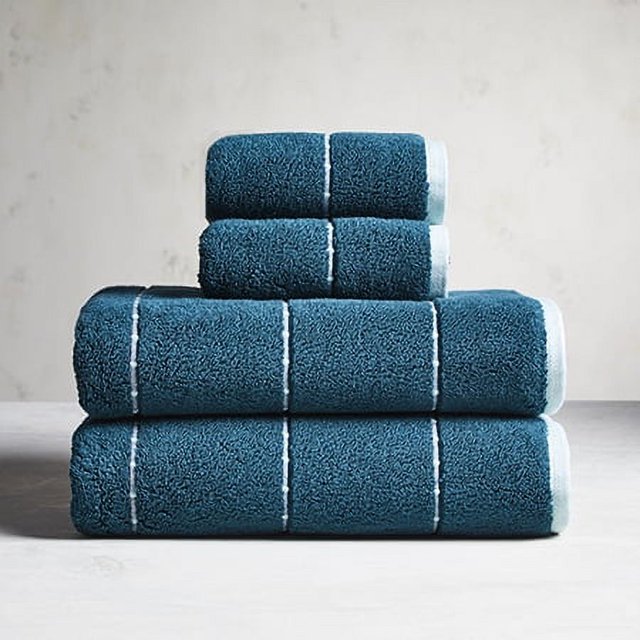 Teal Rain Caldwell Stripe 4 Piece Bath Towel Set, Better Homes