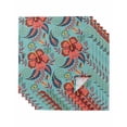 thumbnail image 1 of Teal Red Boho Floral Cloth Napkins Set of 6 Reusable Dinner Napkins, Vintage Southwestern Ethnic Tribe Cocktail Napkin Washable Table Napkins for Wedding/Holiday Party/Baby Shower 20"x20", 1 of 7