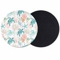 thumbnail image 1 of Teal Red Coastal Coasters Set of 2, Absorbent Coasters for Drinks, Beach Nautical Sea Turtle Coral Starfish Coaster for Desk Coffee Table Protection, Home Decor House Warming Gifts 4", 1 of 8