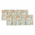 thumbnail image 1 of Teal Red Coastal Curtain Valances for Windows, Kitchen Valance Window Treatments Panel 2 Pack, Nautical Seahorse Beach Coral Starfish Beige Rod Pocket Short Curtains for Bathroom Bedroom 42 x 18 Inch, 1 of 8