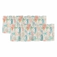 thumbnail image 1 of Teal Red Coastal Curtain Valances for Windows, Kitchen Valance Window Treatments Panel 2 Pack, Nautical Seahorse Beach Coral Starfish Retro Rod Pocket Short Curtains for Bathroom Bedroom 54 x 18 Inch, 1 of 8