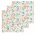thumbnail image 1 of Teal Red Coastal Kitchen Dish Towels for Drying Dishes Set of 3, Nautical Seahorse Beach Coral Starfish Retro Waffle Weave Microfiber Hand Tea Bathroom Towels Quick Dry & Absorbent Towel 12x12, 1 of 7