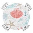 thumbnail image 1 of Teal Red Coastal Nautical Round Tablecloth for 45-54 Inch Tables,Fitted Table Cover with Elastic Edge,Beach Sea Turtle Ocean Coral Starfish Waterproof Outdoor Table Cloth Protector for Patio Dinner, 1 of 9