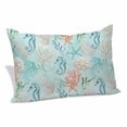 thumbnail image 1 of Teal Red Coastal Pillow Protectors with Zipper Standard Size, Nautical Seahorse Beach Coral Starfish Soft Brushed Microfiber Breathable Throw Pillow Covers, Pillowcase for Couch Sofa Bedroom 20"x26", 1 of 9