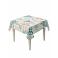 thumbnail image 1 of Teal Red Coastal Suqare Tablecloth - 60 x 60 Inch, Retro Beach Nautical Sea Turtle Coral Waterproof & StainResistant Tablecloth, Washable Oil-proof Table Cover for Dining/Party/Wedding/Camping/Buffet, 1 of 9