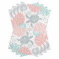 thumbnail image 1 of Teal Red Coastal Turtle Kitchen Towels Set of 4, Water Absorbent Dish Towel, Ocean Coral Nautical Decorative Hand Towels - Quick Drying Cloth for Cooking Baking, 18x28 Inch, 1 of 8