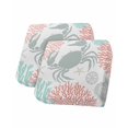 thumbnail image 1 of Teal Red Crab Coastal Couch Cushion Covers Stretch, Washable Sofa Seat Covers Individual Seat Cushion Sofa Slipcovers Summer Coral Nautical Couch Cover Furniture Protector S-2PCS, 1 of 7