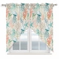 thumbnail image 1 of Teal Red Jellyfish Coastal Swag Valances for Windows, Kitchen Curtains 36 Inch Length 2 Panels Set, Nautical Beach Coral Starfish Short Curtains for Small Windows Rod Pocket Cafe Curtains 28"x36", 1 of 8