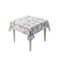 thumbnail image 1 of Teal Red Seahorse Coastal Suqare Tablecloth - 54 x 54 Inch, Vintage Nautical Beach Coral Starfish Waterproof & StainResistant Tablecloth, Washable Oil-proof Table Cover for Dining/Party/Wedding, 1 of 9